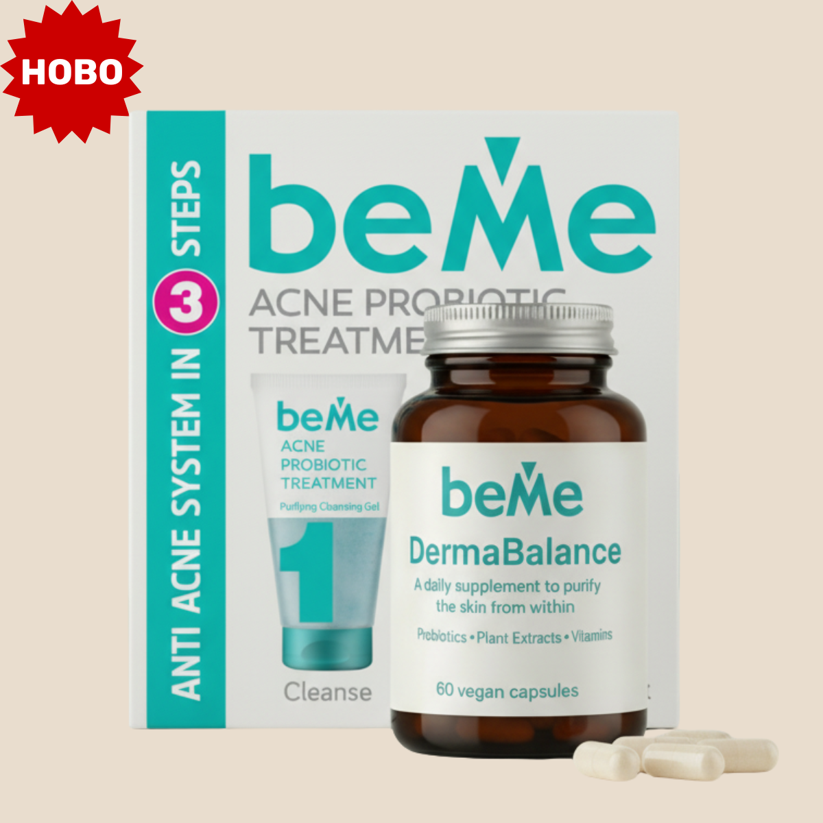 beMe Inside & Out Clear Skin Set – DermaBalance + 3-Step Routine